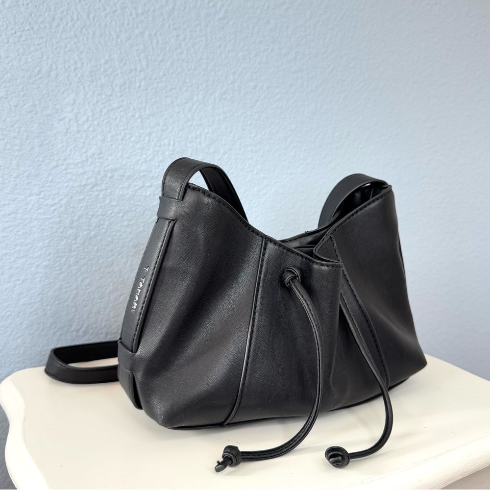 T Tahari Vegan Leather Black Crossbody